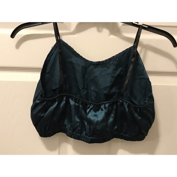 3 Piece Lingerie Lounge Set XL, Satin and Lace, Dark Green & Black - Picture 12 of 15